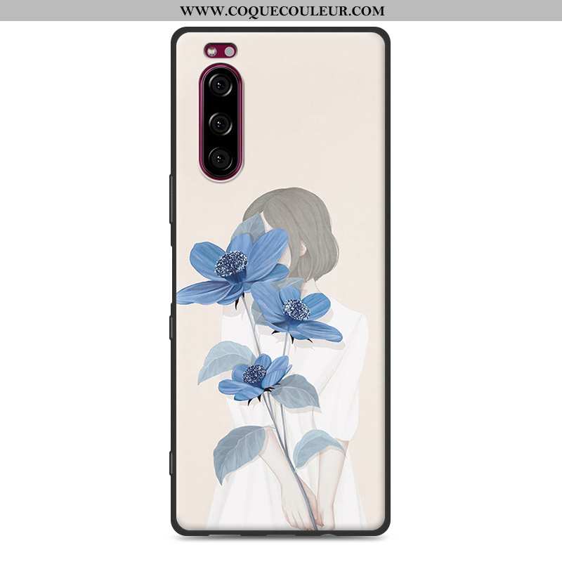 Coque Sony Xperia 5 Protection Étui Art, Housse Sony Xperia 5 Fluide Doux Téléphone Portable Bleu