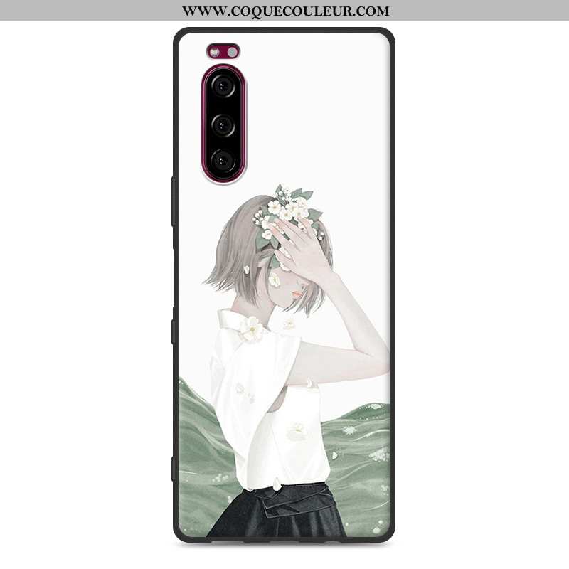 Coque Sony Xperia 5 Protection Étui Art, Housse Sony Xperia 5 Fluide Doux Téléphone Portable Bleu