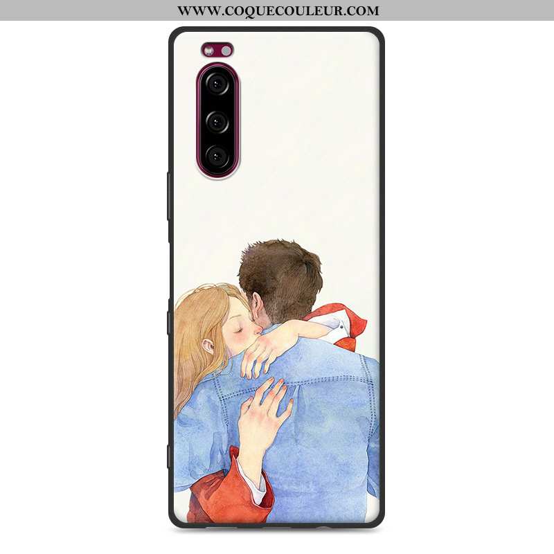 Coque Sony Xperia 5 Protection Étui Art, Housse Sony Xperia 5 Fluide Doux Téléphone Portable Bleu