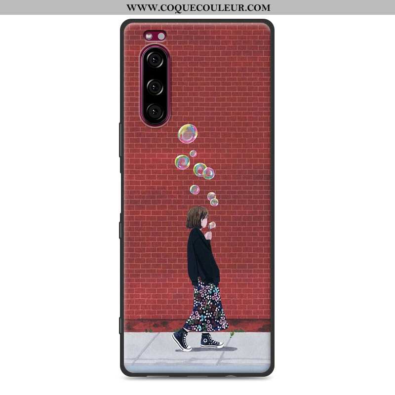 Coque Sony Xperia 5 Protection Étui Art, Housse Sony Xperia 5 Fluide Doux Téléphone Portable Bleu