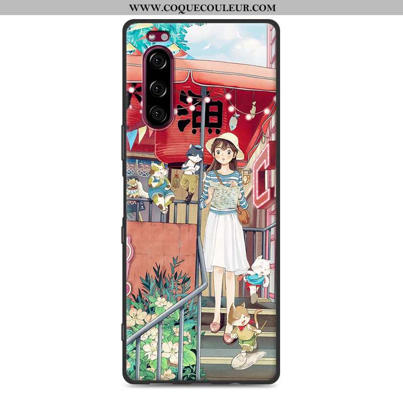 Coque Sony Xperia 5 Protection Étui Art, Housse Sony Xperia 5 Fluide Doux Téléphone Portable Bleu