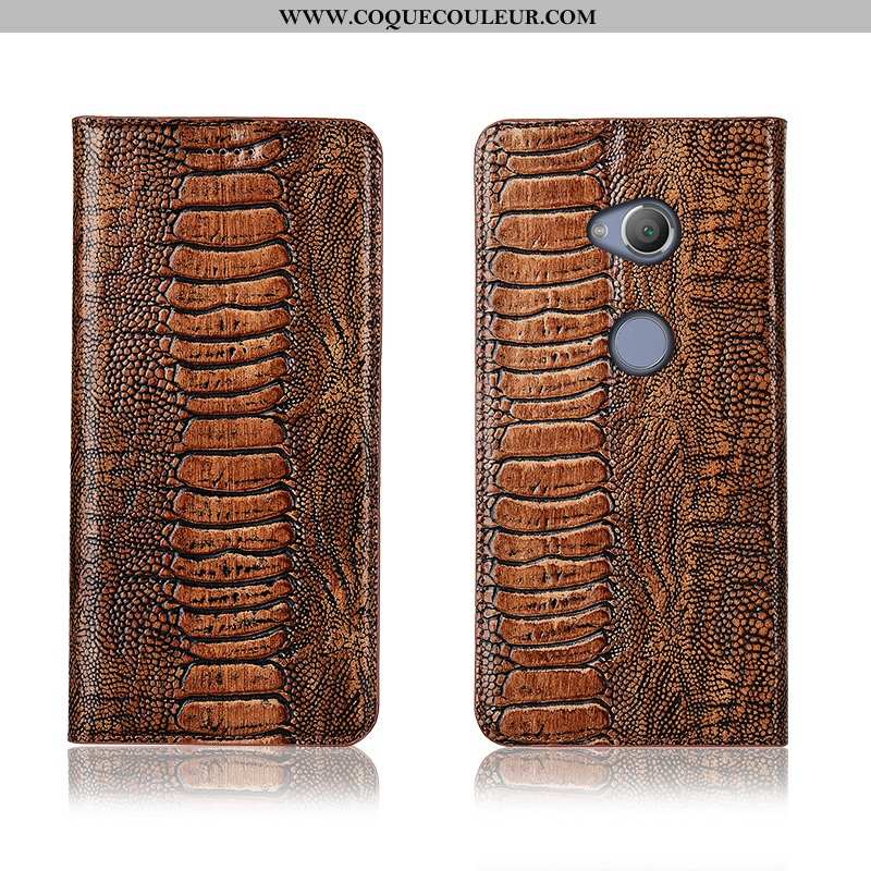 Coque Sony Xperia L2 Fluide Doux Nouveau Cuir Véritable, Housse Sony Xperia L2 Silicone Protection M