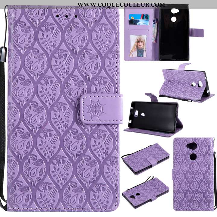 Étui Sony Xperia L2 Créatif Protection Téléphone Portable, Coque Sony Xperia L2 Cuir Violet