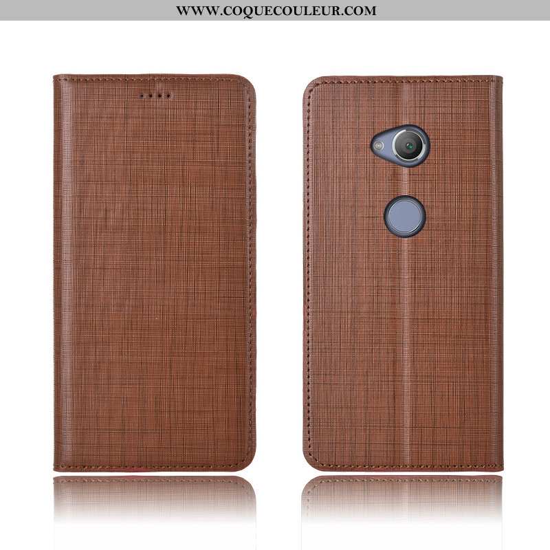 Housse Sony Xperia L2 Silicone Marron Cuir, Étui Sony Xperia L2 Protection Coque