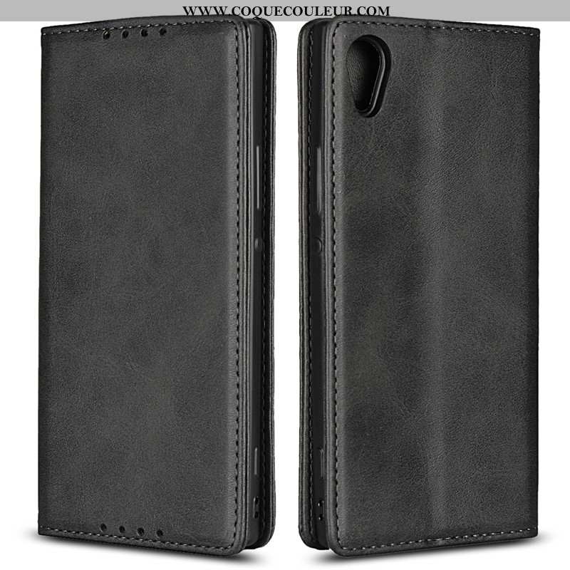 Housse Sony Xperia Xa1 Cuir Coque Étui, Étui Sony Xperia Xa1 Fluide Doux Téléphone Portable Noir