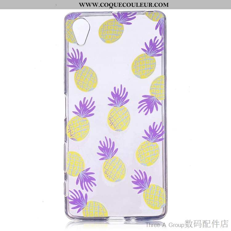 Housse Sony Xperia Xa1 Protection Coque Violet, Étui Sony Xperia Xa1 Transparent Violet