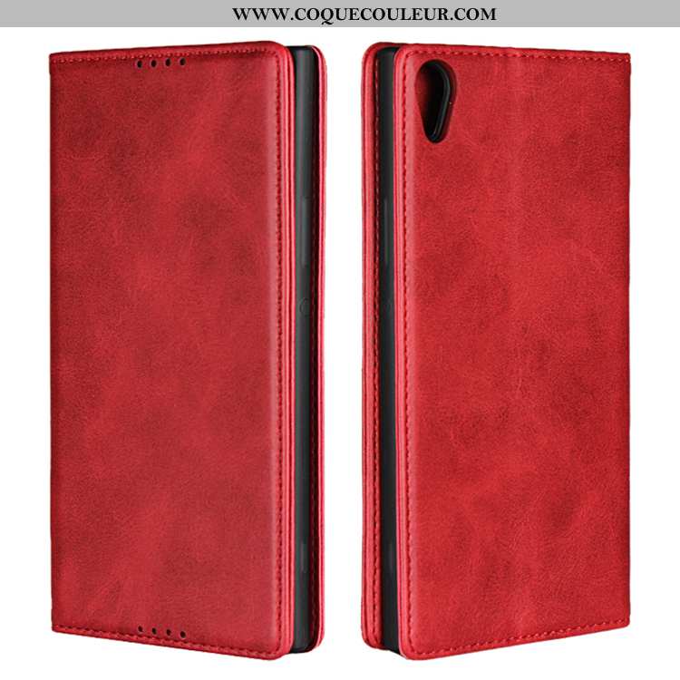 Coque Sony Xperia Xa1 Cuir Clamshell Véritable, Housse Sony Xperia Xa1 Protection Marron