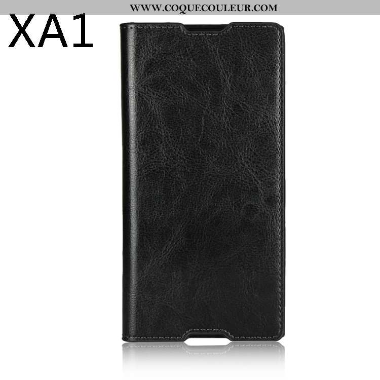 Étui Sony Xperia Xa1 Cuir Véritable Coque, Coque Sony Xperia Xa1 Cuir Véritable Noir