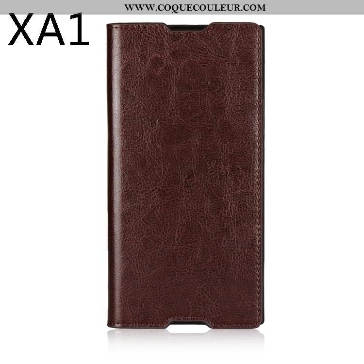 Étui Sony Xperia Xa1 Cuir Véritable Coque, Coque Sony Xperia Xa1 Cuir Véritable Noir