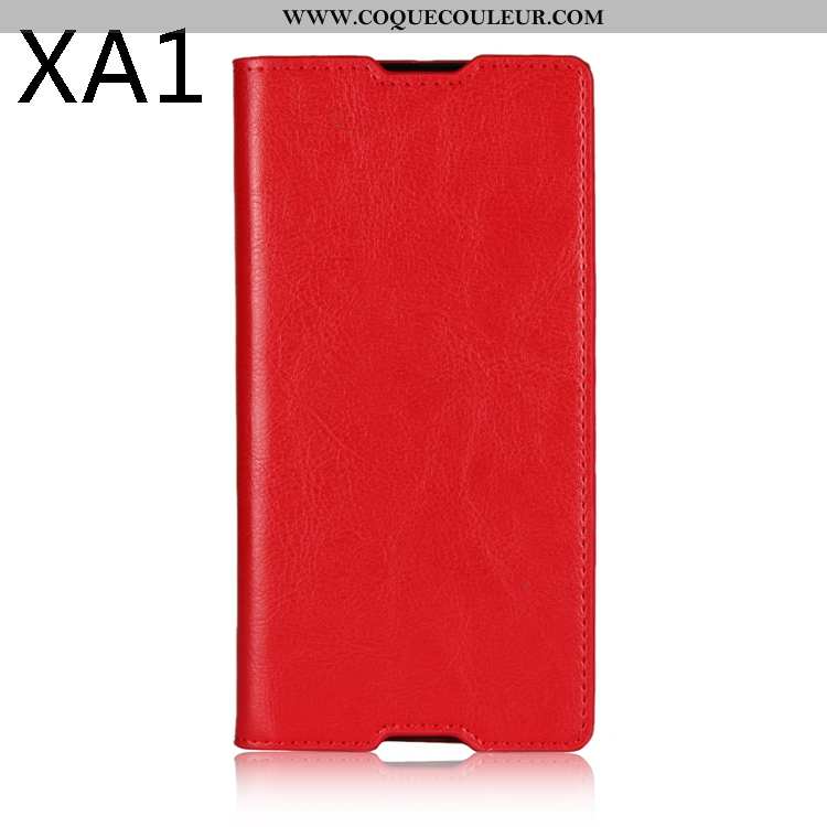 Étui Sony Xperia Xa1 Cuir Véritable Coque, Coque Sony Xperia Xa1 Cuir Véritable Noir