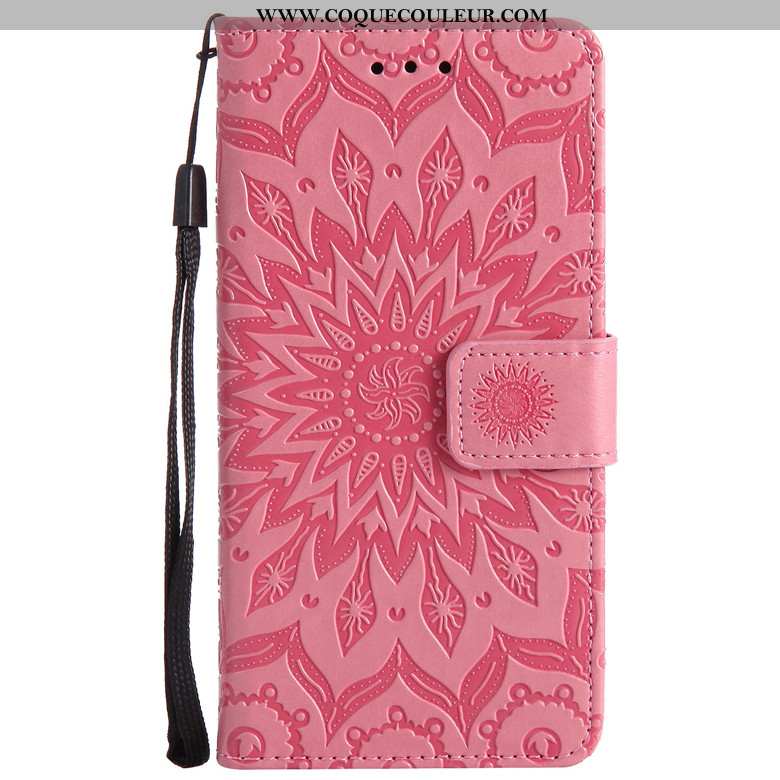 Étui Sony Xperia Xa1 Portefeuille Protection Téléphone Portable, Coque Sony Xperia Xa1 Cuir Rose