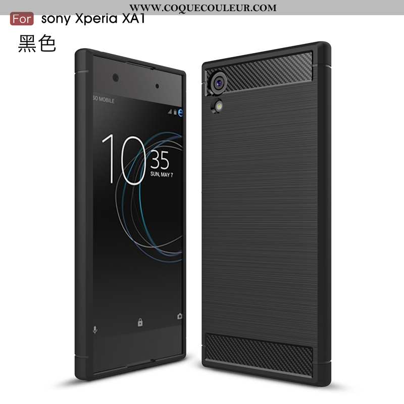 Étui Sony Xperia Xa1 Silicone Étoile Étui, Coque Sony Xperia Xa1 Mode Légère Noir