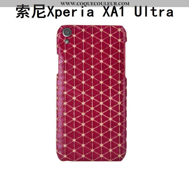 Coque Sony Xperia Xa1 Ultra Personnalité Plaid, Housse Sony Xperia Xa1 Ultra Créatif Luxe Marron