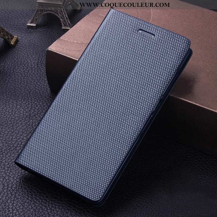 Étui Sony Xperia Xa1 Ultra Cuir Véritable Bleu Marin, Coque Sony Xperia Xa1 Ultra Protection Bleu Fo