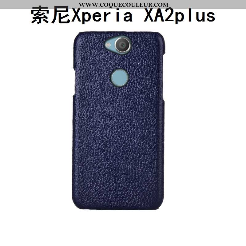 Housse Sony Xperia Xa2 Plus Cuir Véritable Étui Luxe, Sony Xperia Xa2 Plus Cuir Protection Noir