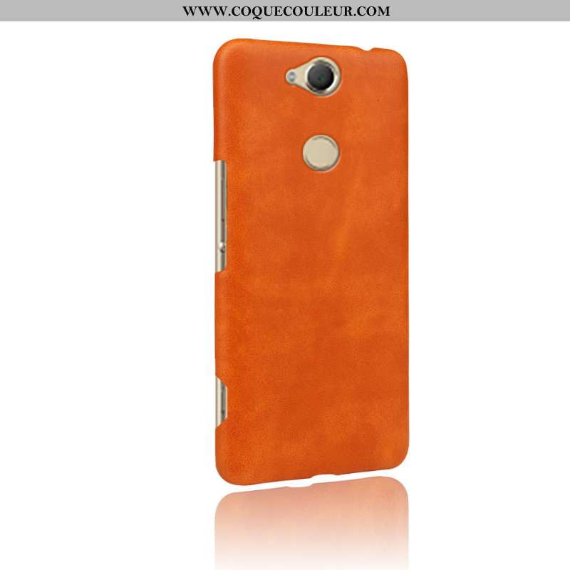 Coque Sony Xperia Xa2 Plus Cuir Qualité, Housse Sony Xperia Xa2 Plus Protection Orange