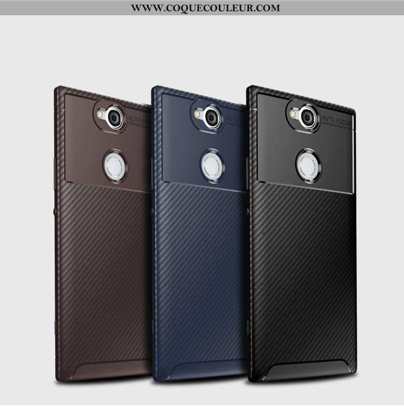 Étui Sony Xperia Xa2 Plus Silicone Coque, Coque Sony Xperia Xa2 Plus Modèle Fleurie Fibre Noir