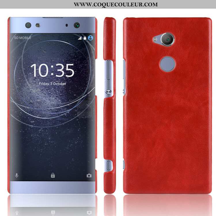 Étui Sony Xperia Xa2 Cuir Téléphone Portable Difficile, Coque Sony Xperia Xa2 Modèle Fleurie Rouge