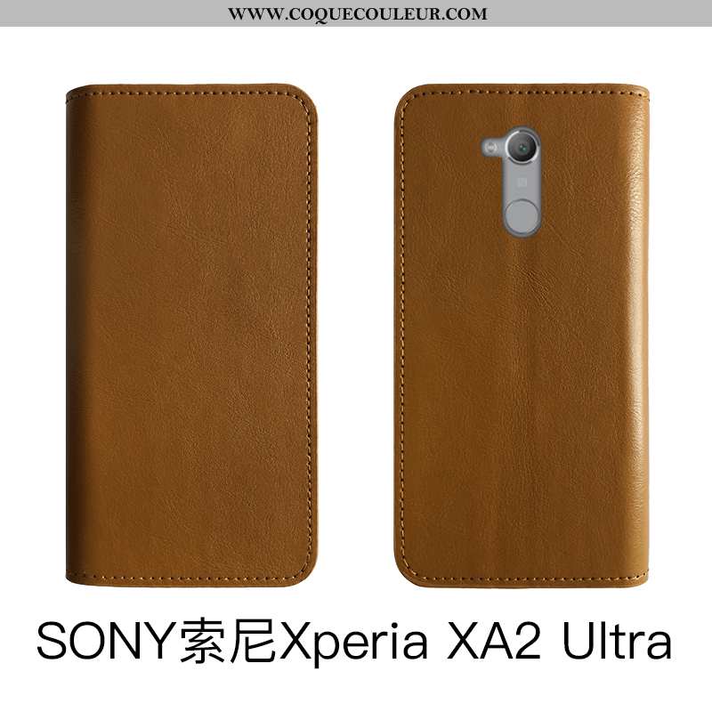 Housse Sony Xperia Xa2 Ultra Protection Vintage Étui, Étui Sony Xperia Xa2 Ultra Cuir Véritable Coqu