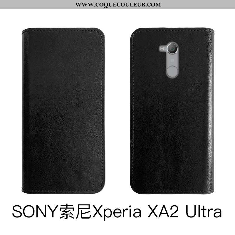 Housse Sony Xperia Xa2 Ultra Protection Vintage Étui, Étui Sony Xperia Xa2 Ultra Cuir Véritable Coqu