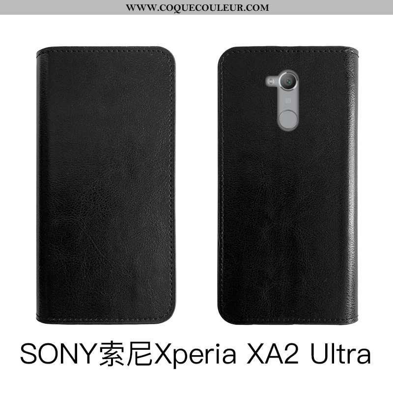 Housse Sony Xperia Xa2 Ultra Protection Vintage Étui, Étui Sony Xperia Xa2 Ultra Cuir Véritable Coqu