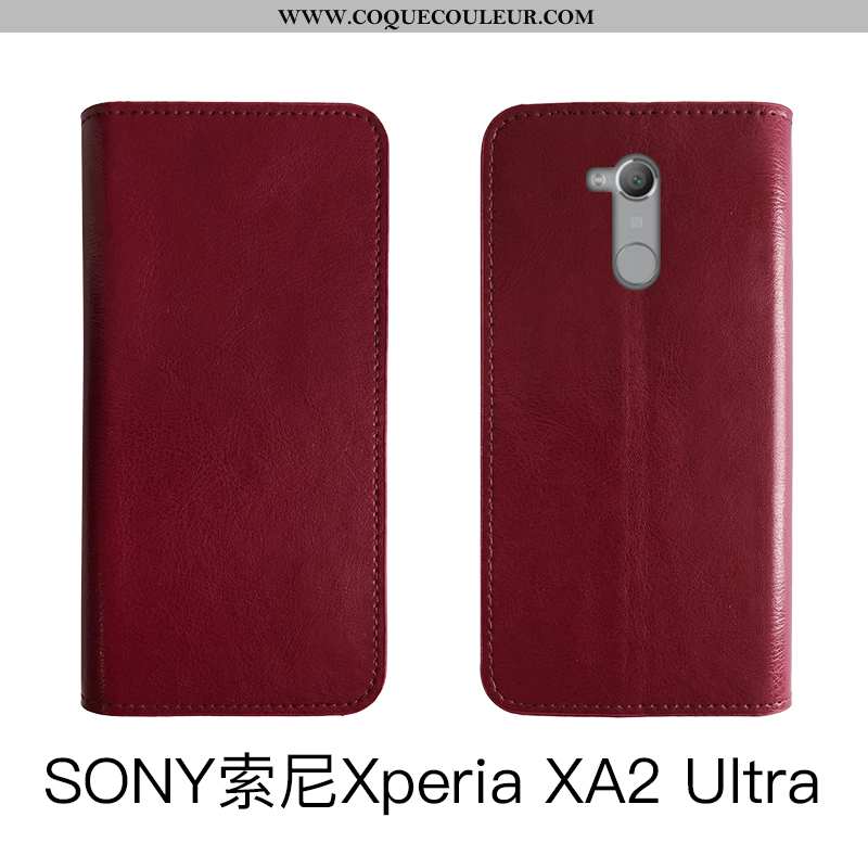 Housse Sony Xperia Xa2 Ultra Protection Vintage Étui, Étui Sony Xperia Xa2 Ultra Cuir Véritable Coqu