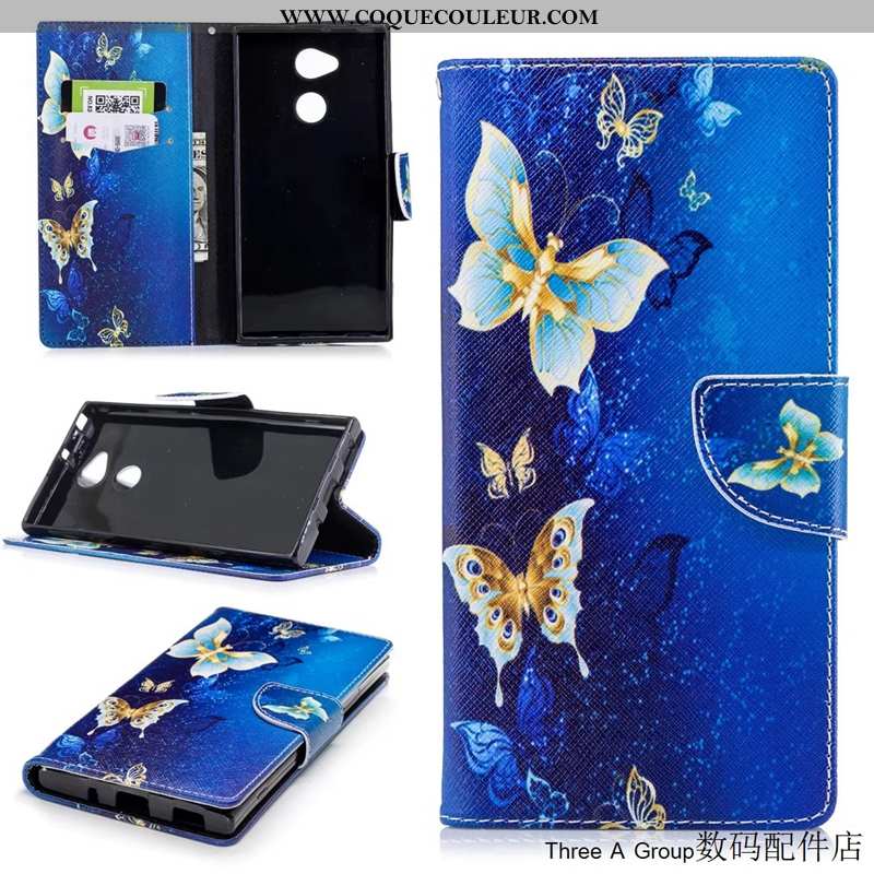 Coque Sony Xperia Xa2 Ultra Cuir Nouveau Incassable, Housse Sony Xperia Xa2 Ultra Protection Bleu