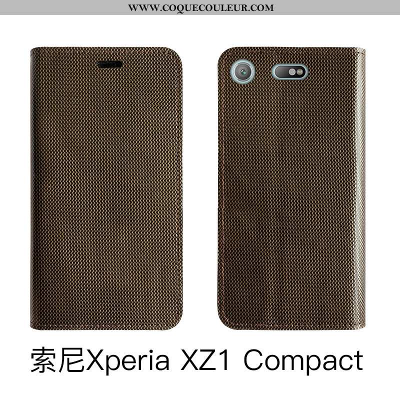 Coque Sony Xperia Xz1 Compact Luxe Protection, Housse Sony Xperia Xz1 Compact Cuir Véritable Étui No