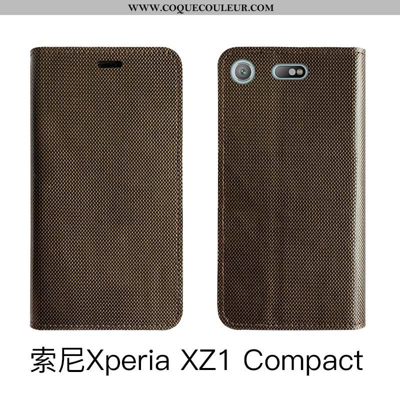 Coque Sony Xperia Xz1 Compact Luxe Protection, Housse Sony Xperia Xz1 Compact Cuir Véritable Étui No