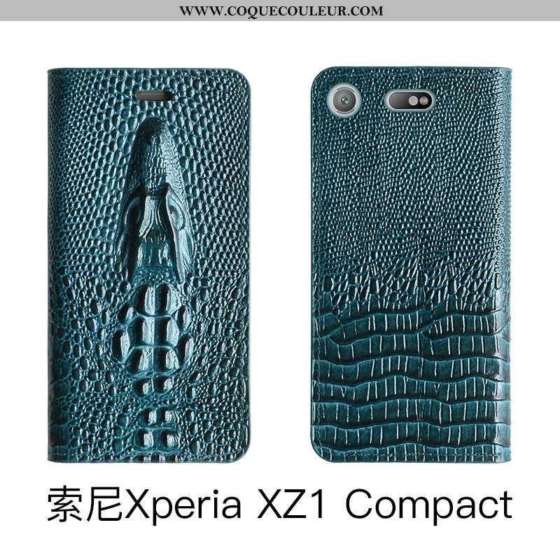 Coque Sony Xperia Xz1 Compact Cuir Véritable Rose Housse, Housse Sony Xperia Xz1 Compact Protection 