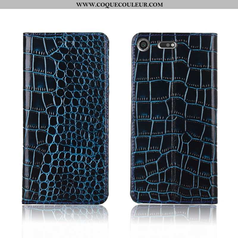 Housse Sony Xperia Xz1 Compact Cuir Véritable Crocodile Incassable, Étui Sony Xperia Xz1 Compact Cui