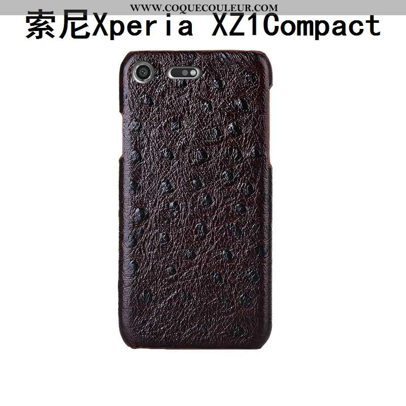 Coque Sony Xperia Xz1 Compact Cuir Véritable Protection Incassable, Housse Sony Xperia Xz1 Compact M