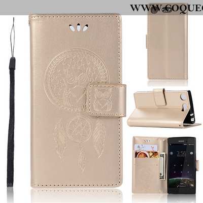 Housse Sony Xperia Xz1 Compact Portefeuille Étui Incassable, Sony Xperia Xz1 Compact Protection Or D