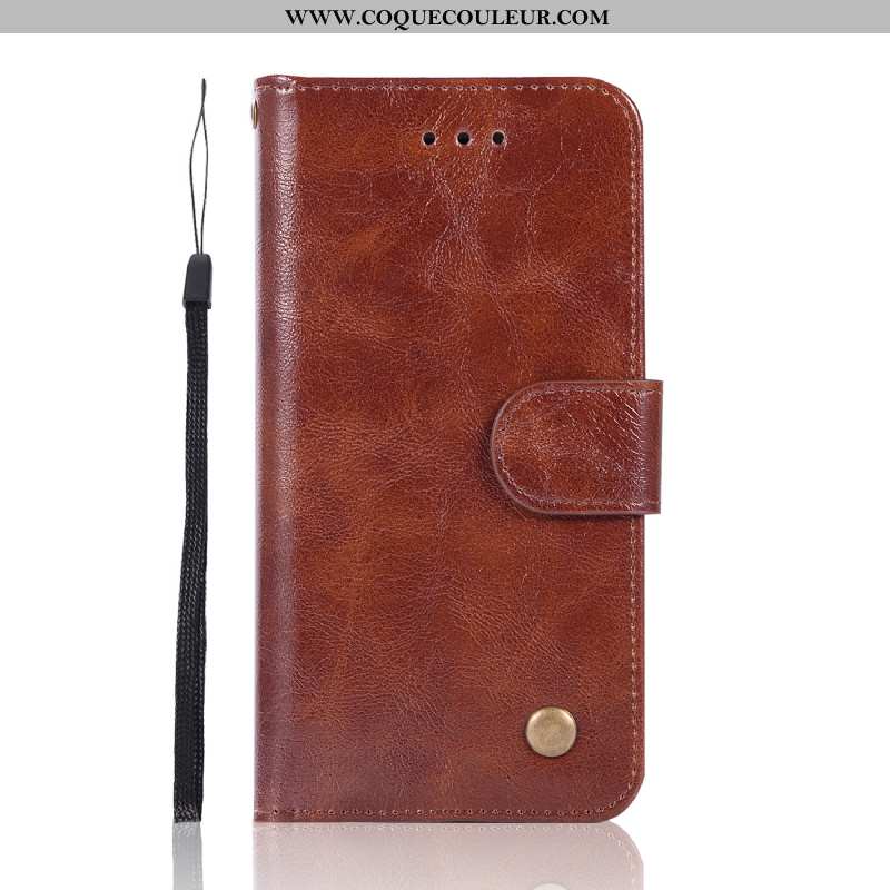 Étui Sony Xperia Xz1 Compact Vintage Rouge Cuir, Coque Sony Xperia Xz1 Compact Portefeuille Carte