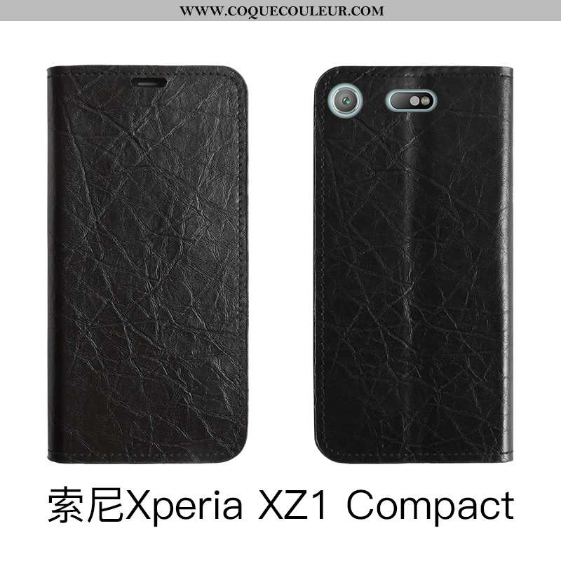 Coque Sony Xperia Xz1 Compact Cuir Housse Téléphone Portable, Sony Xperia Xz1 Compact Silicone Prote