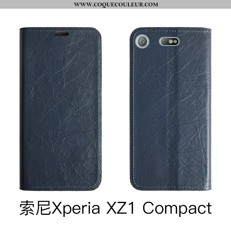 Coque Sony Xperia Xz1 Compact Cuir Housse Téléphone Portable, Sony Xperia Xz1 Compact Silicone Prote