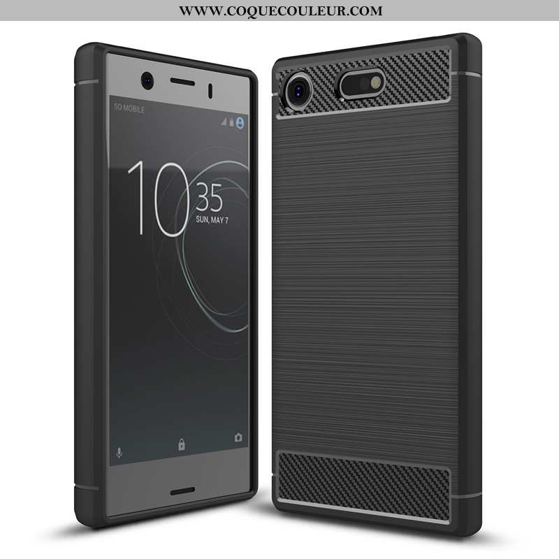 Étui Sony Xperia Xz1 Compact Modèle Fleurie Noir Incassable, Coque Sony Xperia Xz1 Compact Silicone 