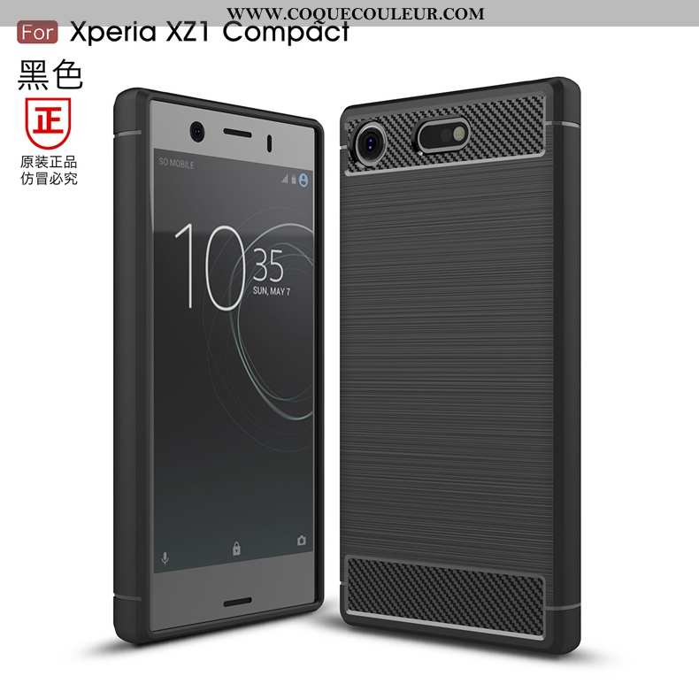 Étui Sony Xperia Xz1 Compact Modèle Fleurie Noir Incassable, Coque Sony Xperia Xz1 Compact Silicone 