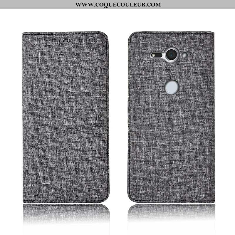 Étui Sony Xperia Xz2 Compact Silicone Cuir, Coque Sony Xperia Xz2 Compact Protection Gris