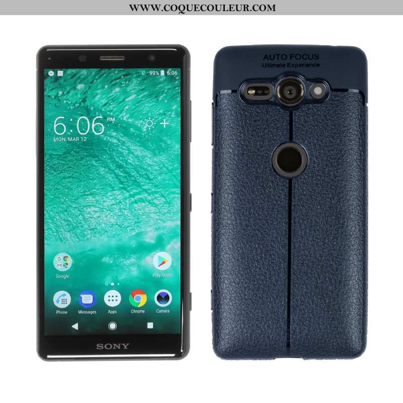 Étui Sony Xperia Xz2 Compact Téléphone Portable Bleu Marin, Coque Sony Xperia Xz2 Compact Bleu Foncé