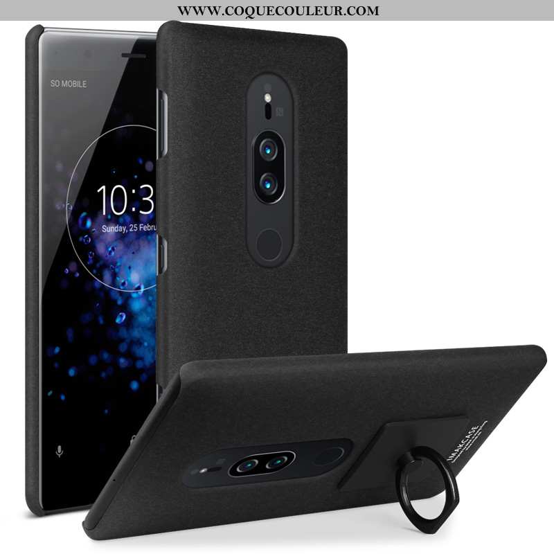 Coque Sony Xperia Xz2 Premium Délavé En Daim Téléphone Portable Noir, Housse Sony Xperia Xz2 Premium