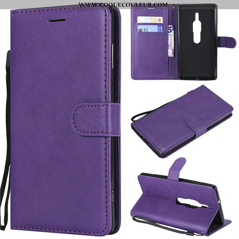 Housse Sony Xperia Xz2 Premium Cuir Étui Housse, Sony Xperia Xz2 Premium Silicone Incassable Violet