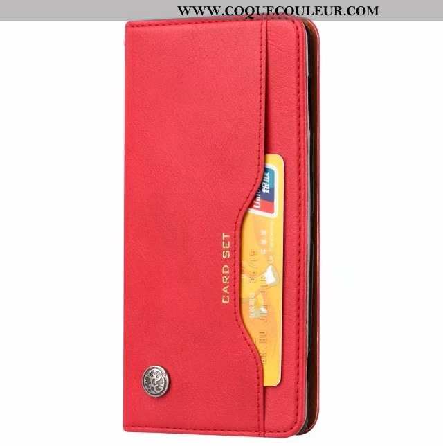 Housse Sony Xperia Xz2 Cuir Étui Rouge, Sony Xperia Xz2 Protection Carte Rouge