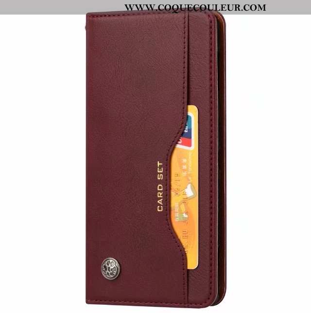 Housse Sony Xperia Xz2 Cuir Étui Rouge, Sony Xperia Xz2 Protection Carte Rouge