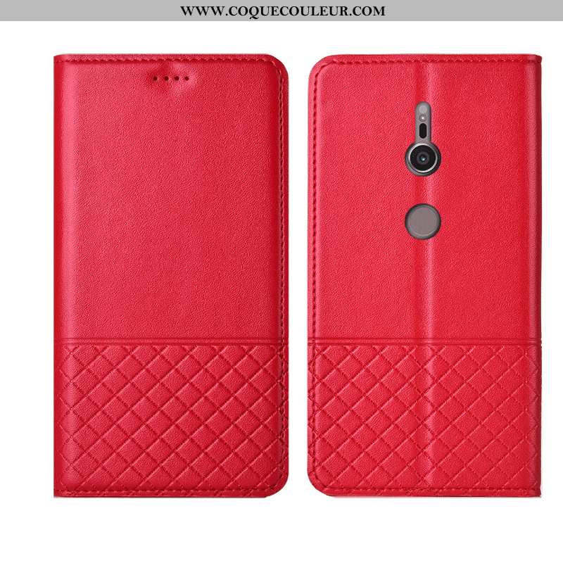 Coque Sony Xperia Xz3 Cuir Étui Housse, Housse Sony Xperia Xz3 Fluide Doux Rouge