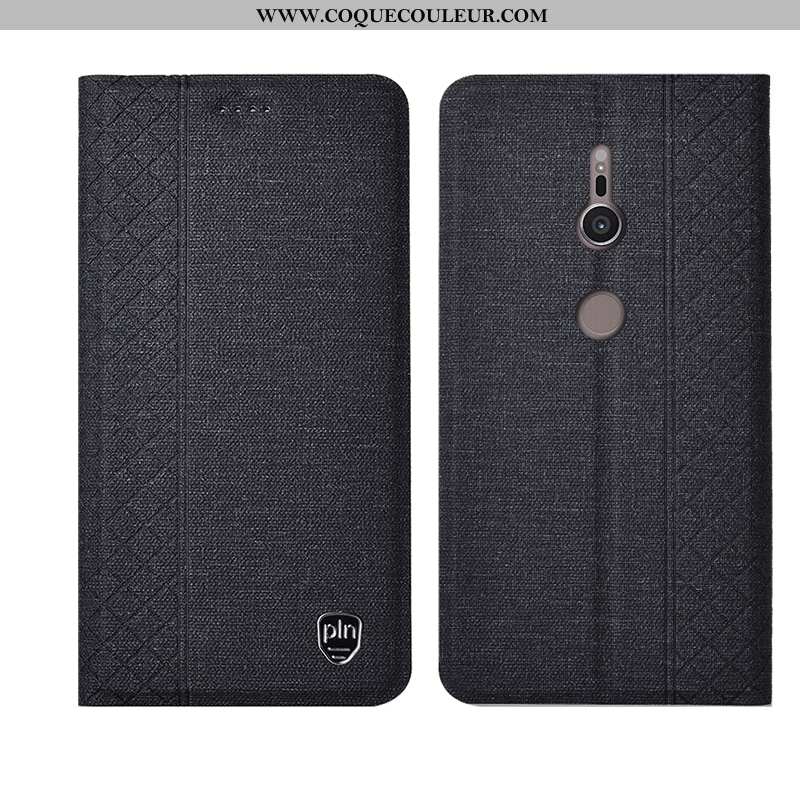 Housse Sony Xperia Xz3 Protection Cuir Plaid, Étui Sony Xperia Xz3 Cuir Véritable Fluide Doux Noir