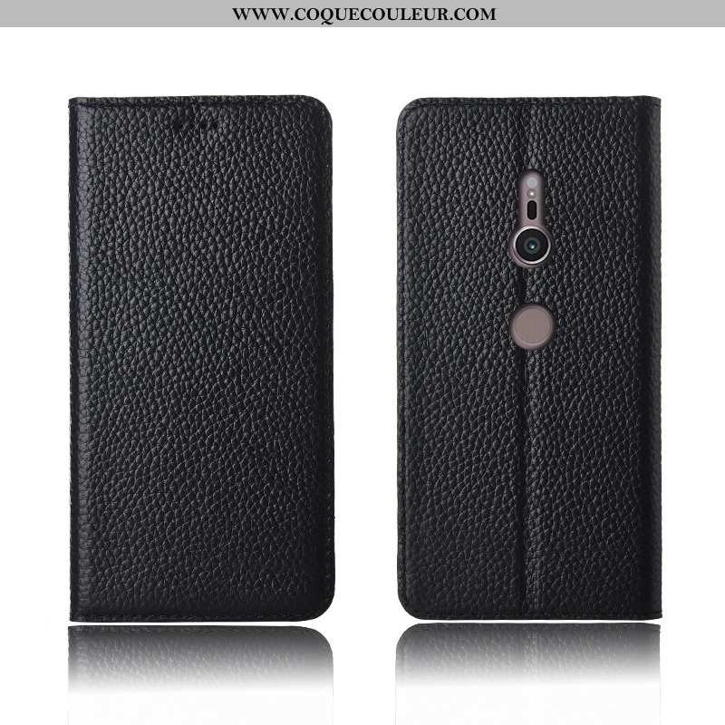 Coque Sony Xperia Xz3 Fluide Doux Cuir Véritable Cuir, Housse Sony Xperia Xz3 Silicone Noir