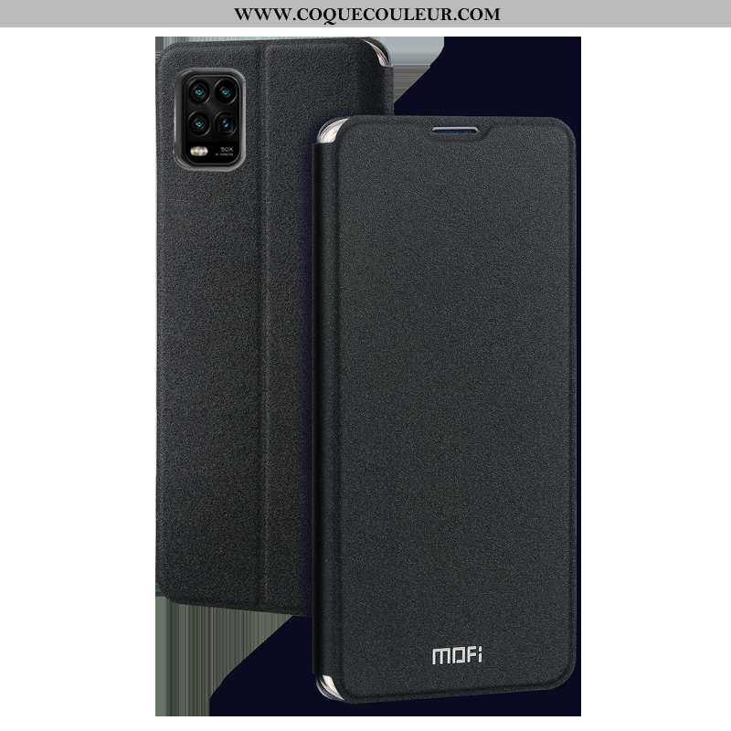 Étui Xiaomi Mi 10 Lite Ultra Incassable Cuir, Coque Xiaomi Mi 10 Lite Tendance Nouveau Noir