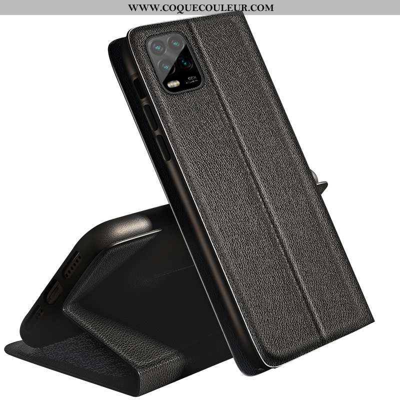 Coque Xiaomi Mi 10 Lite Silicone Noir Incassable, Housse Xiaomi Mi 10 Lite Protection Support