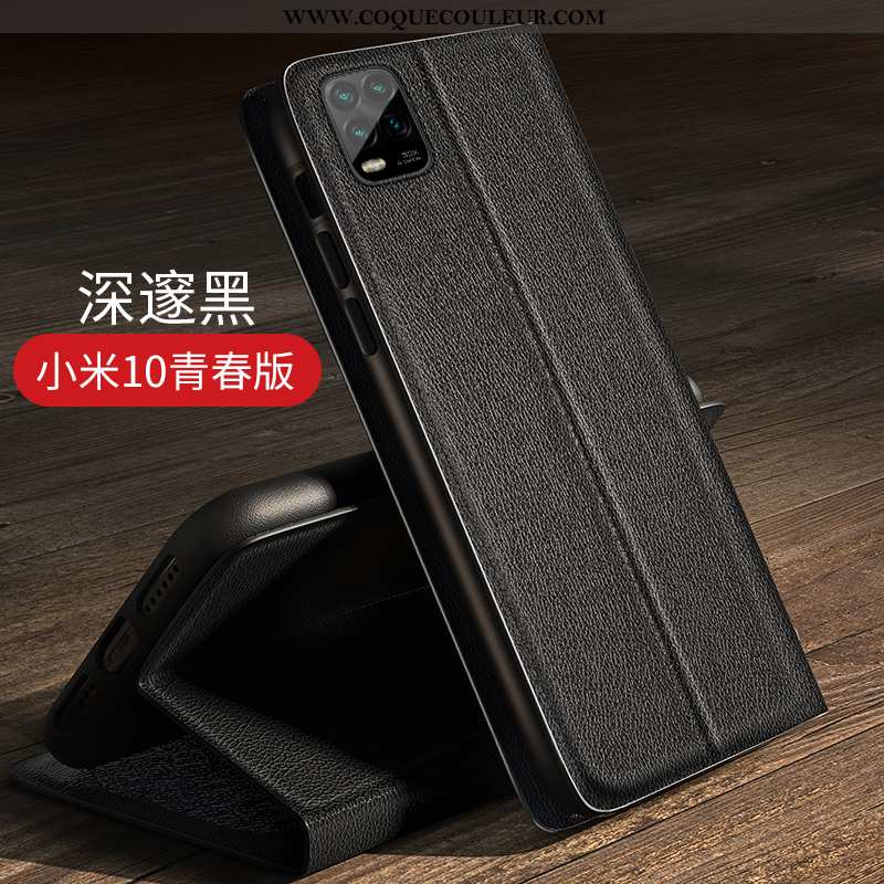 Coque Xiaomi Mi 10 Lite Silicone Noir Incassable, Housse Xiaomi Mi 10 Lite Protection Support